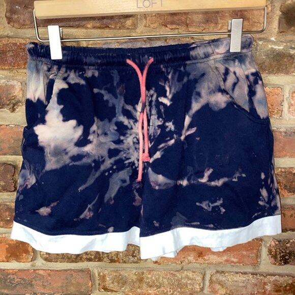 Saks Fifth Avenue Custom Bleach Dyed Sweat Shorts Women's Size XS - Picture 1 of 7